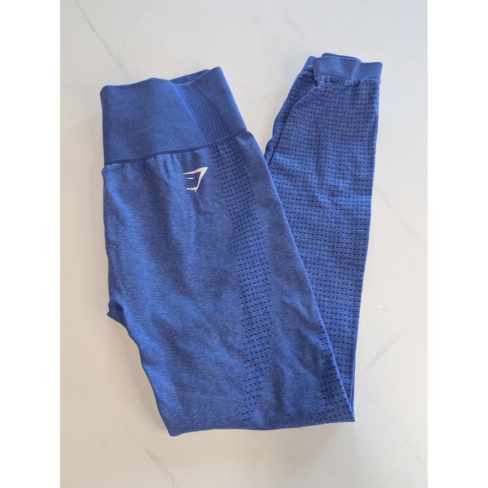 Gymshark Energy+ Seamless Leggings Blue Marl High Waisted Size L